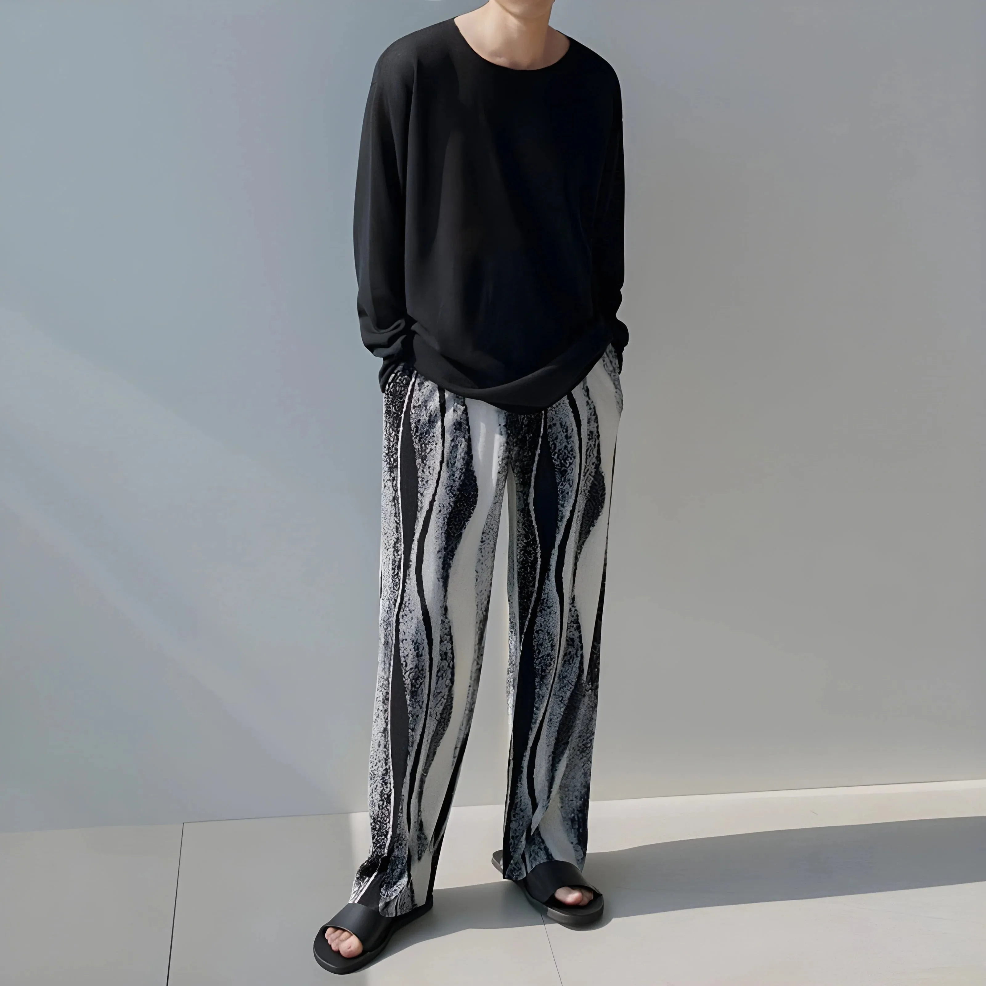 The Ripple Pleated Loose Fit Pants