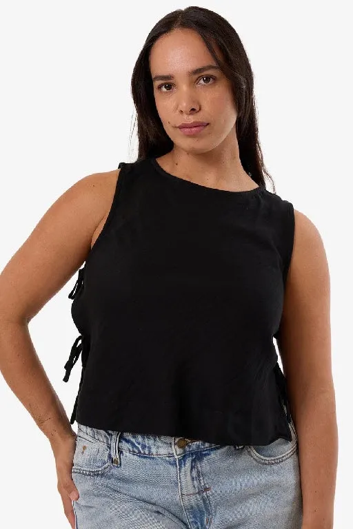 THRILLS - EMBER TIE TOP - BLACK