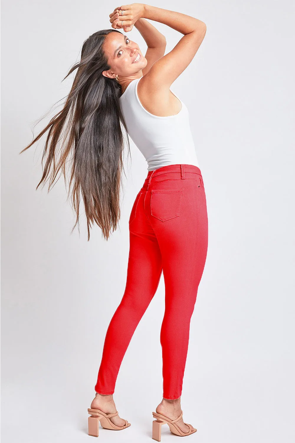Tyla Red Hyperstretch Mid-Rise Skinny Jeans - Online Exclusive