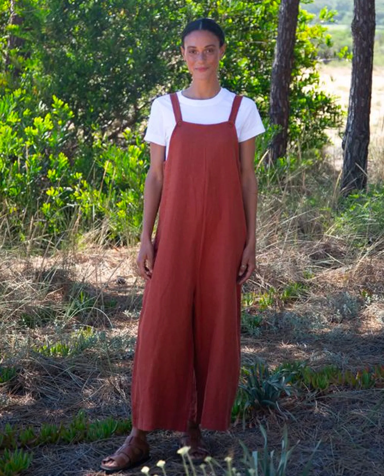 Unity-May Linen Jumpsuit In Paprika