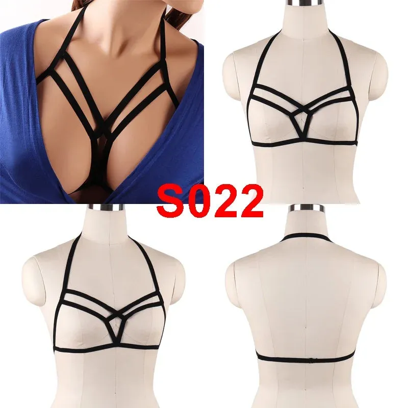 Unleash Your Dark and Edgy Side with Our Harness Bra Chest Bondage Lingerie Cage Bra