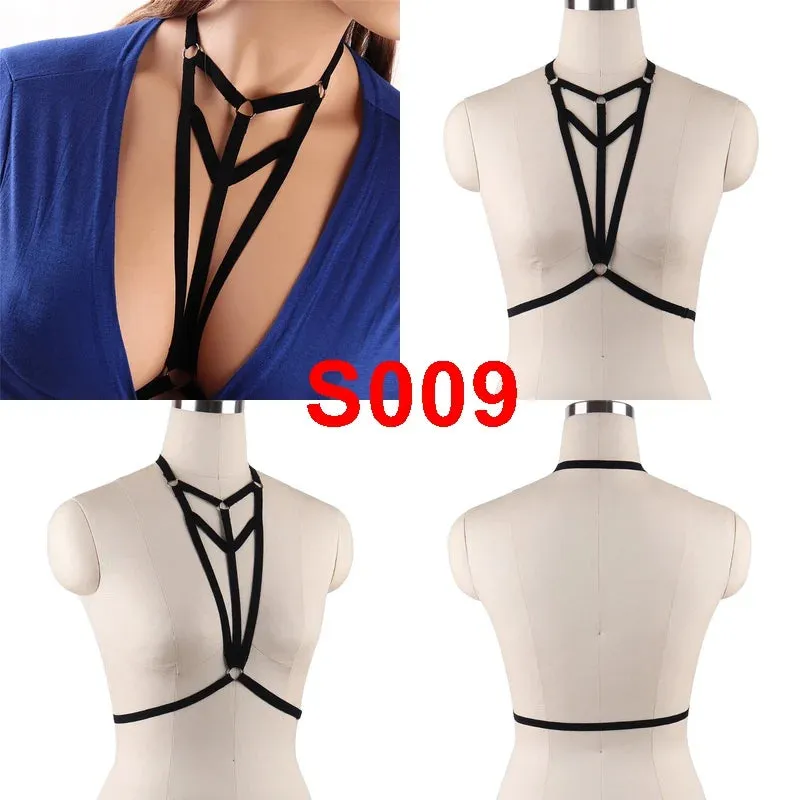 Unleash Your Dark and Edgy Side with Our Harness Bra Chest Bondage Lingerie Cage Bra