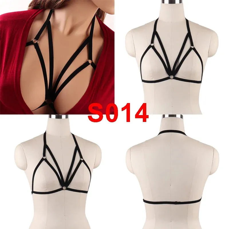 Unleash Your Dark and Edgy Side with Our Harness Bra Chest Bondage Lingerie Cage Bra