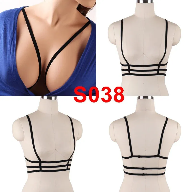 Unleash Your Dark and Edgy Side with Our Harness Bra Chest Bondage Lingerie Cage Bra