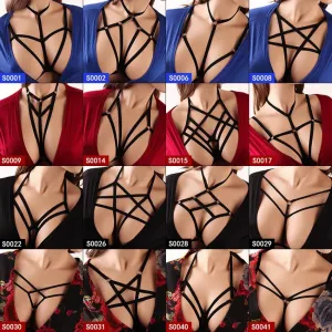 Unleash Your Dark and Edgy Side with Our Harness Bra Chest Bondage Lingerie Cage Bra