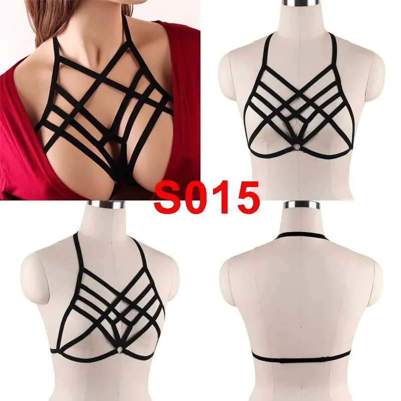 Unleash Your Dark and Edgy Side with Our Harness Bra Chest Bondage Lingerie Cage Bra