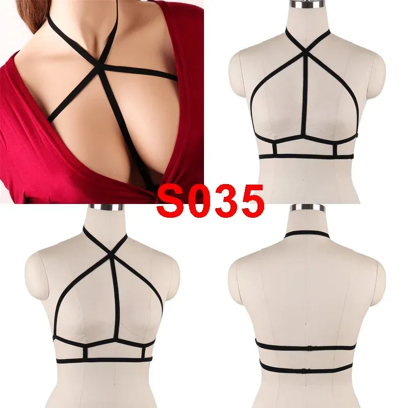 Unleash Your Dark and Edgy Side with Our Harness Bra Chest Bondage Lingerie Cage Bra