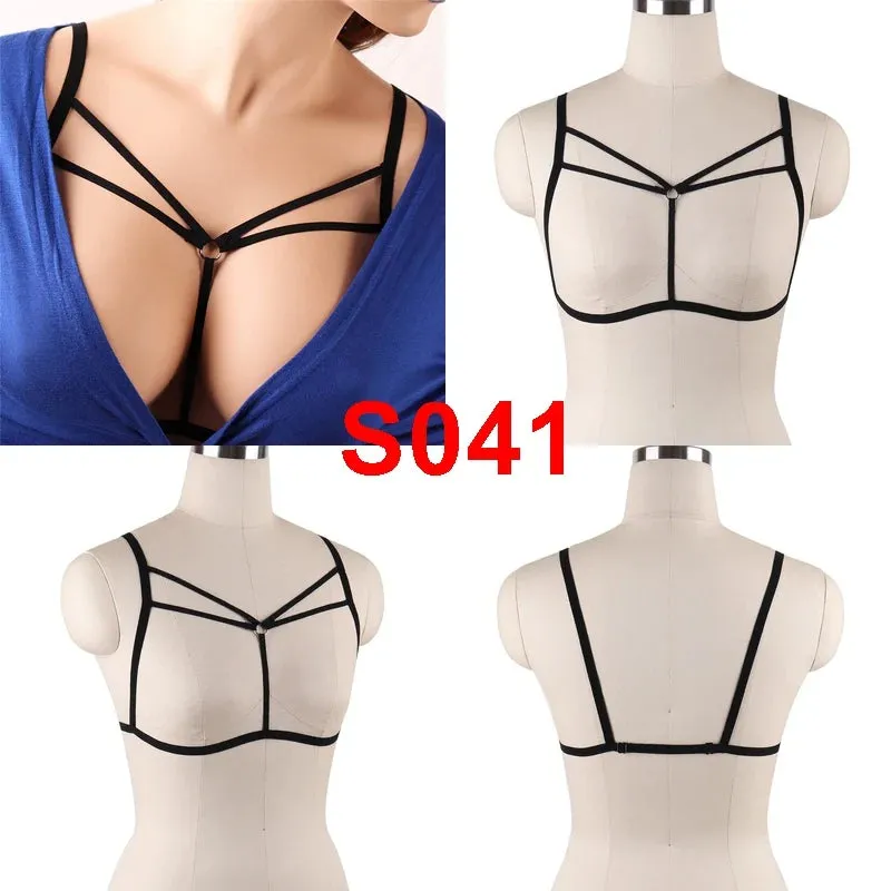 Unleash Your Dark and Edgy Side with Our Harness Bra Chest Bondage Lingerie Cage Bra
