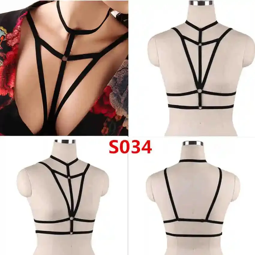 Unleash Your Dark and Edgy Side with Our Harness Bra Chest Bondage Lingerie Cage Bra