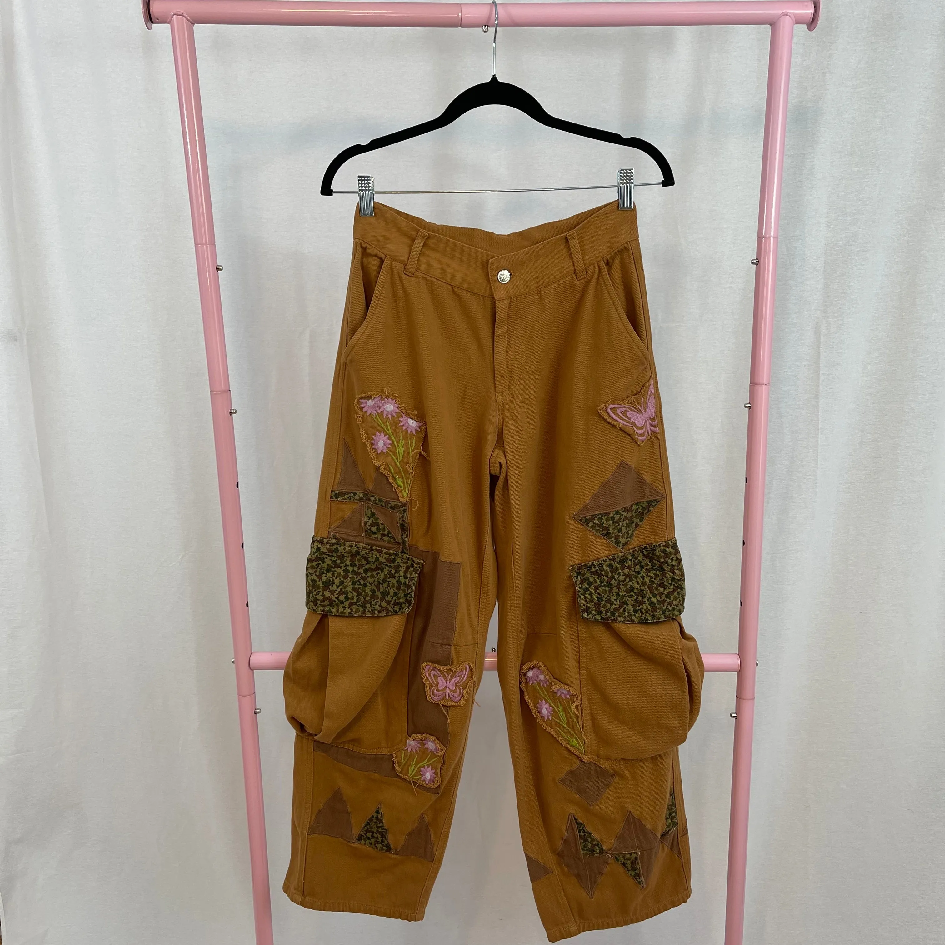Urban Outfitters Embroidered Brown Carpenter Pants size 0