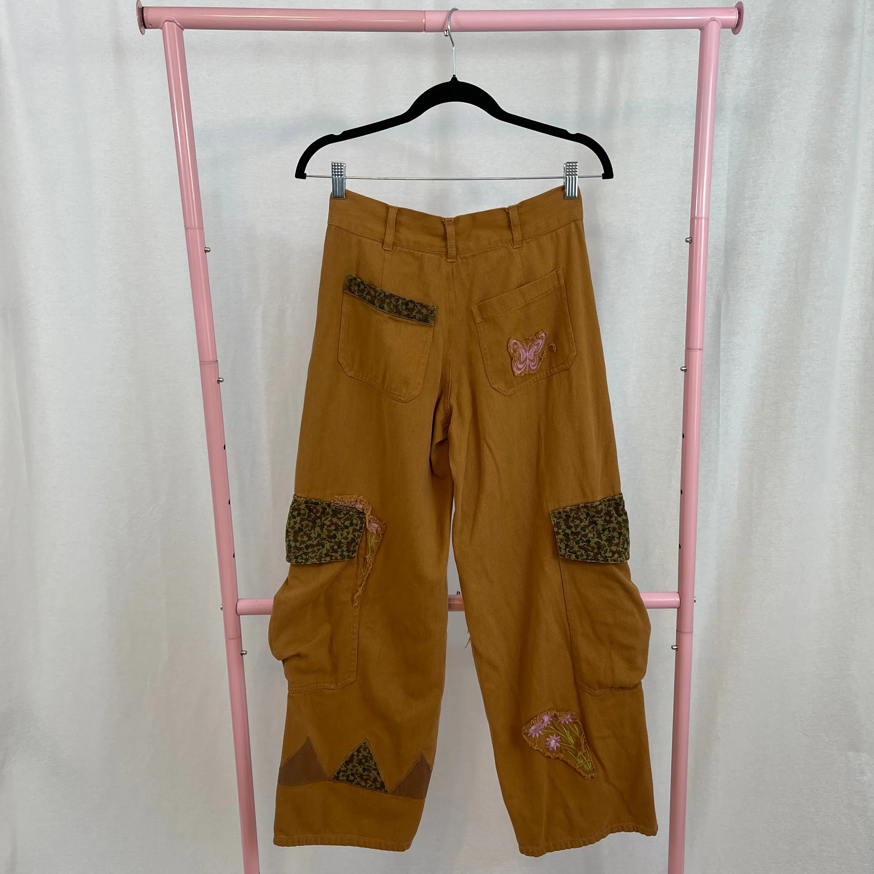 Urban Outfitters Embroidered Brown Carpenter Pants size 0