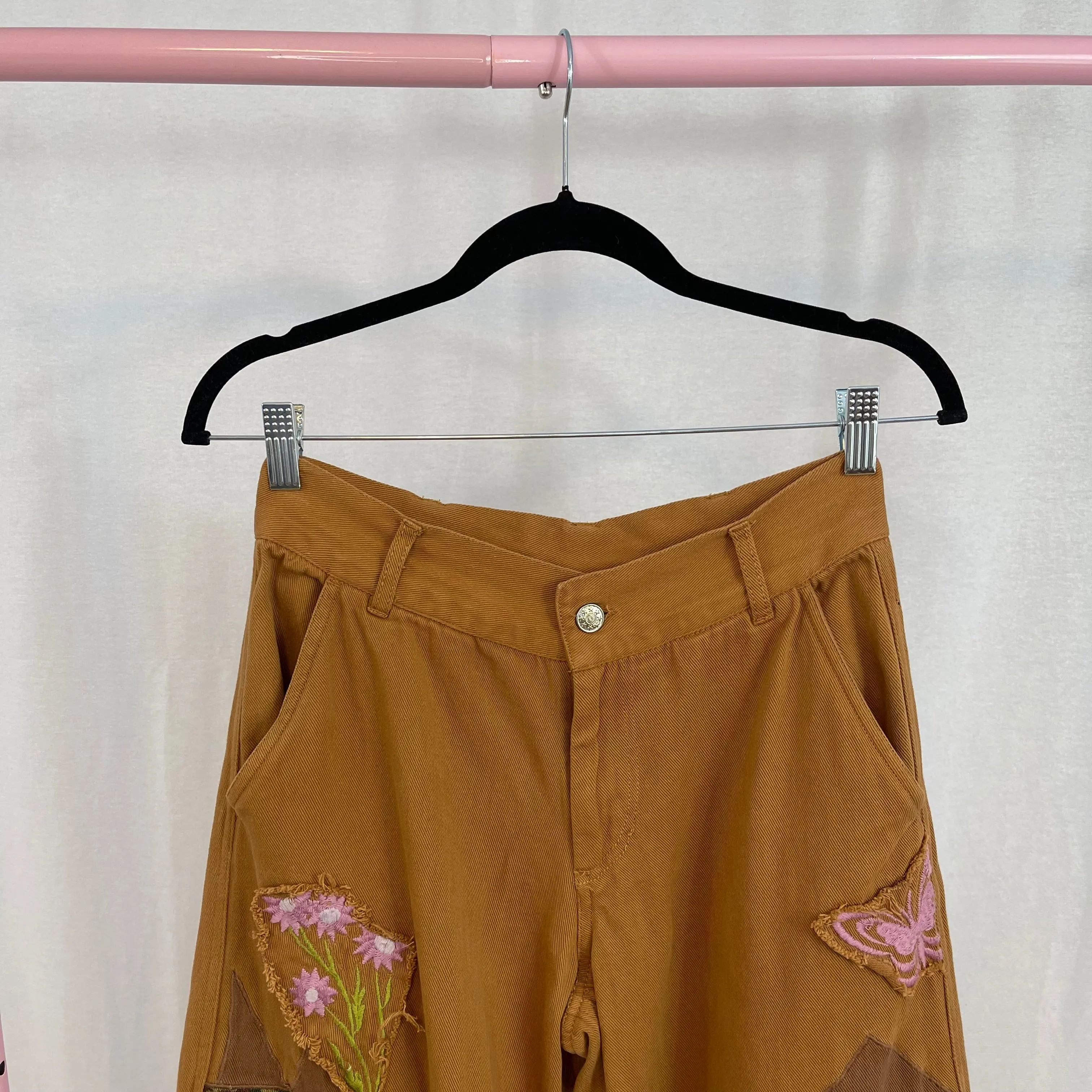 Urban Outfitters Embroidered Brown Carpenter Pants size 0