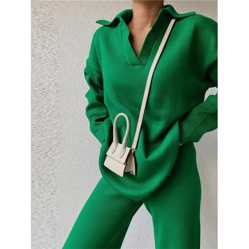 V-Neck High Waisted 2 Pieces Set