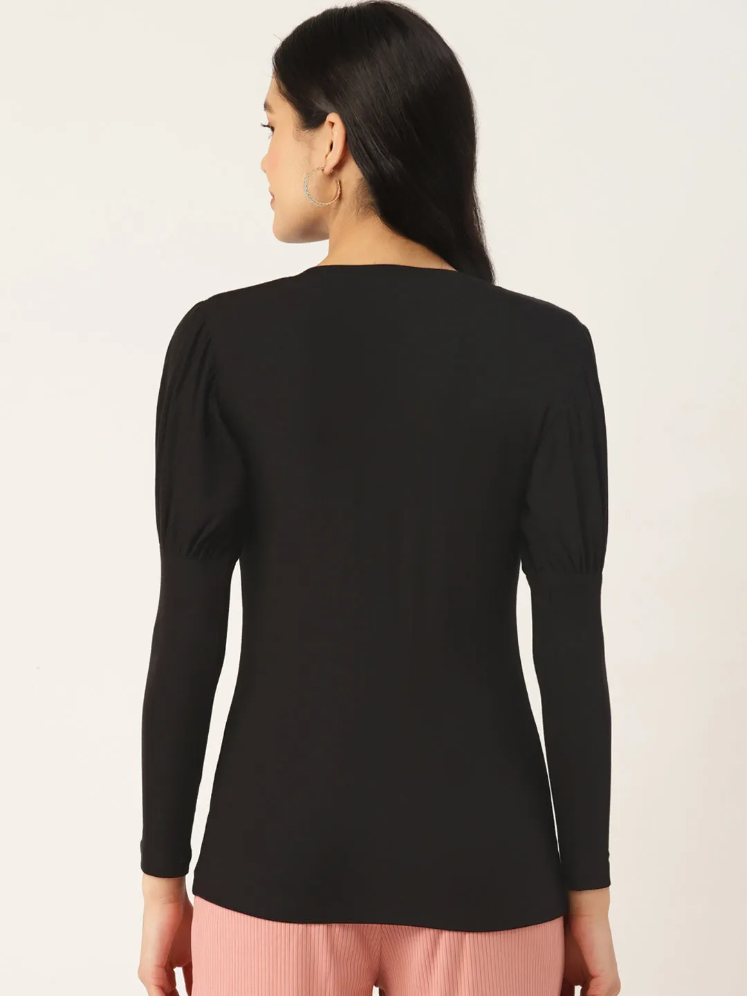 V-NECK PUFF SLEEVE TOP