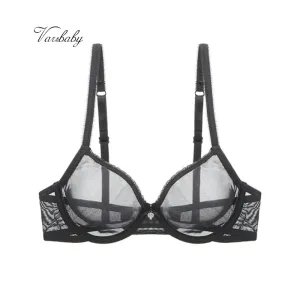 Varsbaby Plus Size Bras - Unlined, Solid, Bow Design, Ultra-Thin, Breathable & Sexy for CDE Cups