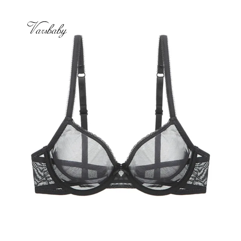 Varsbaby Plus Size Bras - Unlined, Solid, Bow Design, Ultra-Thin, Breathable & Sexy for CDE Cups
