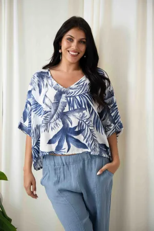 Vee Cropped Top | Navy