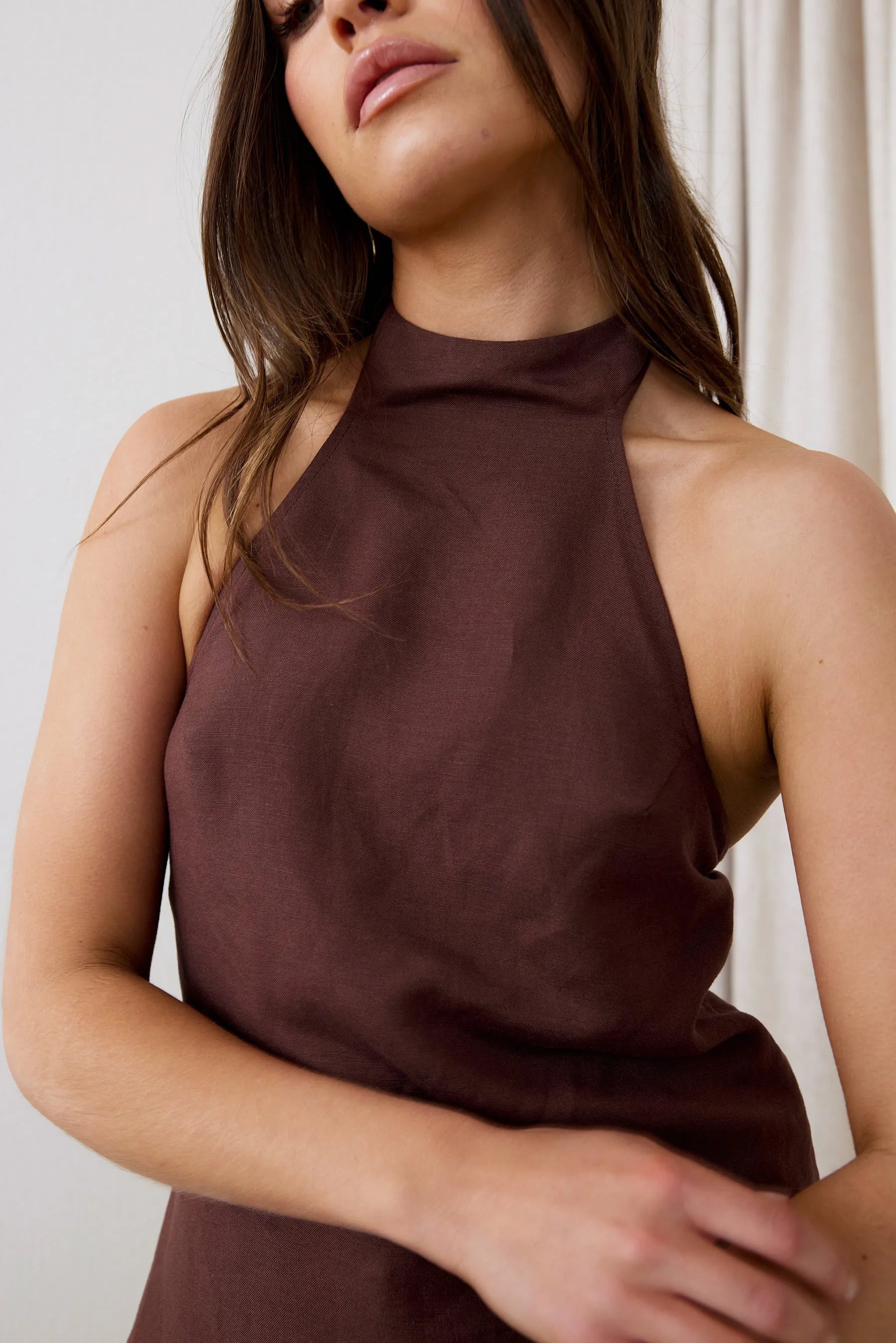 Velora Linen Halter Top