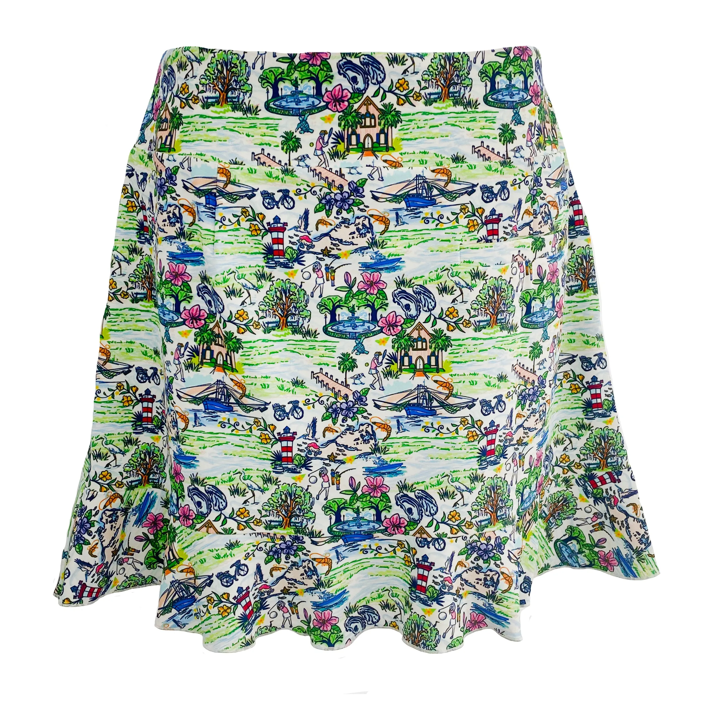Venice Ruffle Hem Skort in Low Country Living