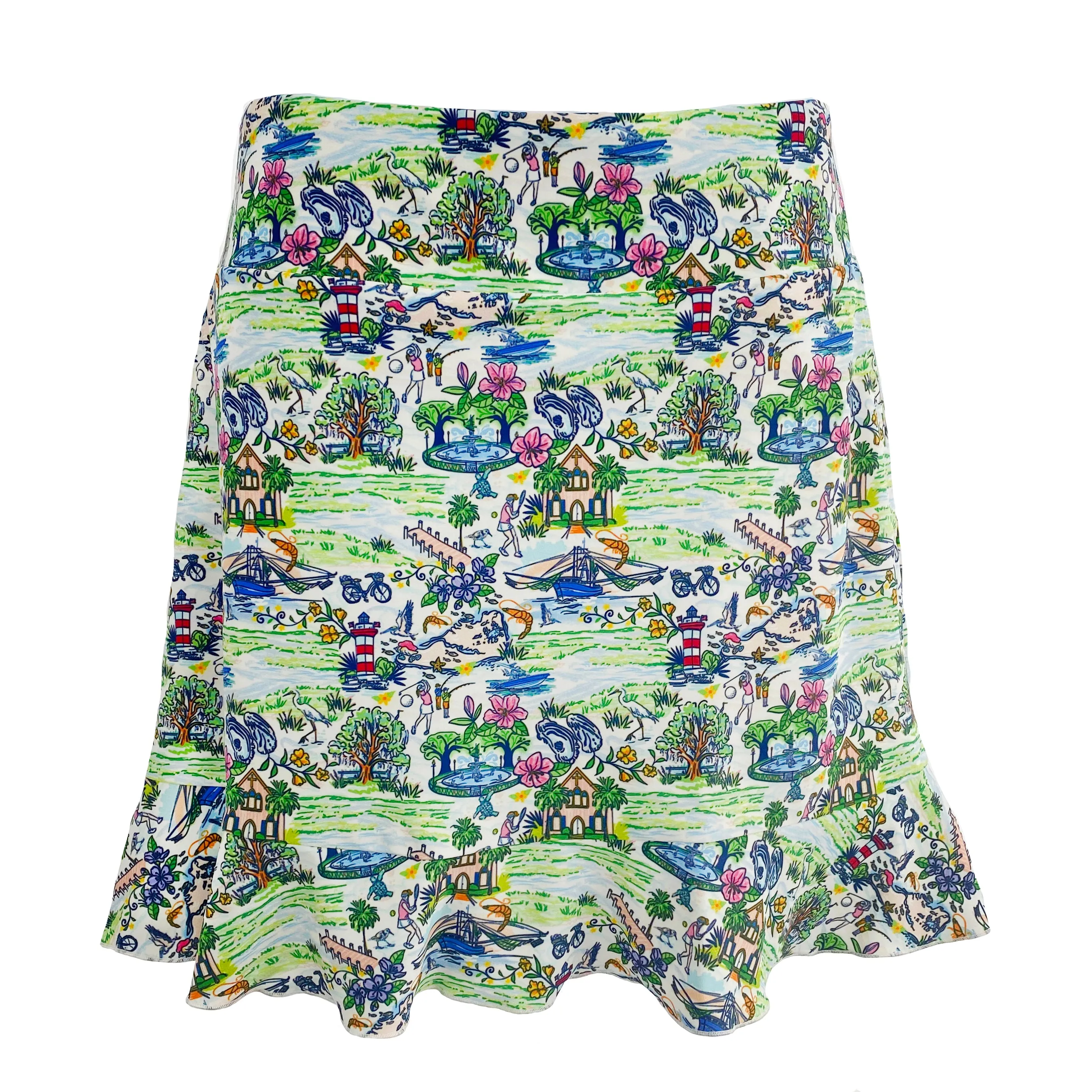 Venice Ruffle Hem Skort in Low Country Living
