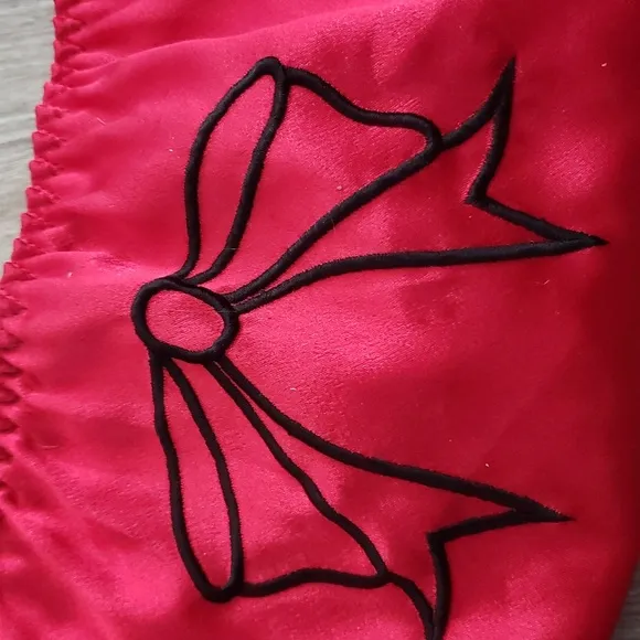 Vintage 90s red shiny satin delicates panties 8 xl bow girly