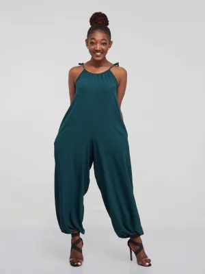 Vivo Dayo Strappy Harem Jumpsuit - Dark Green