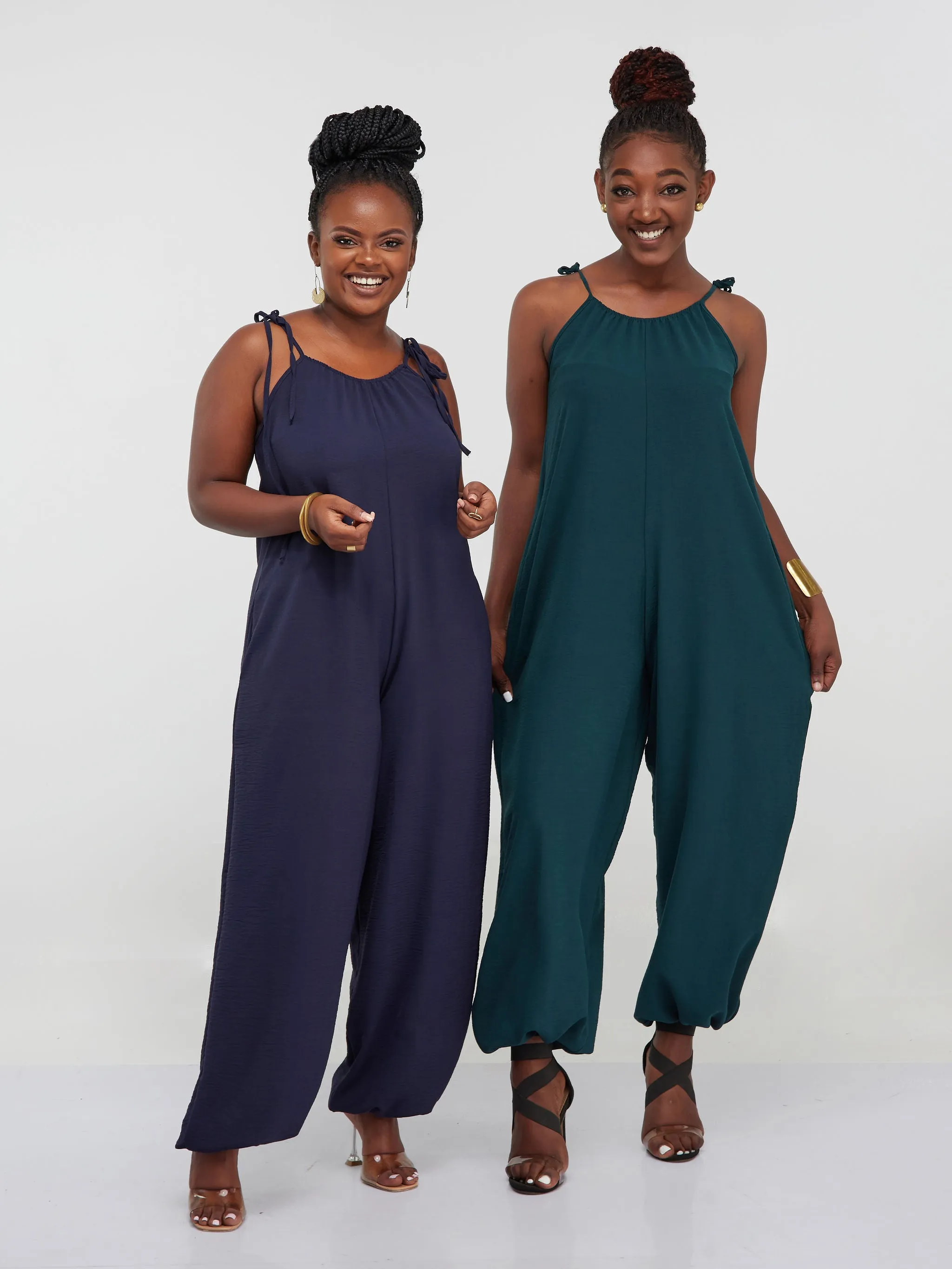 Vivo Dayo Strappy Harem Jumpsuit - Dark Green