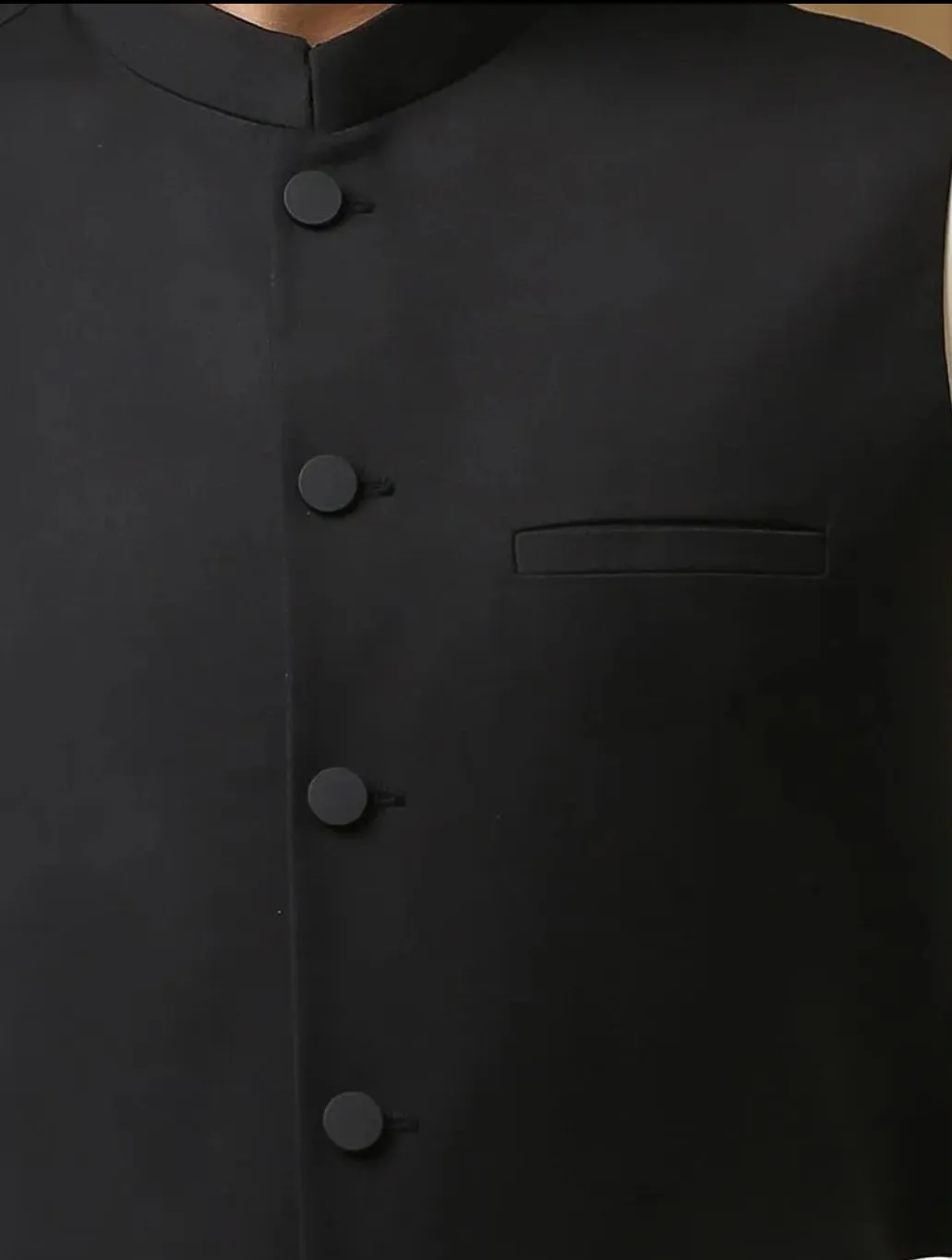 Waistcoat Pakistan for men in black color # M2673