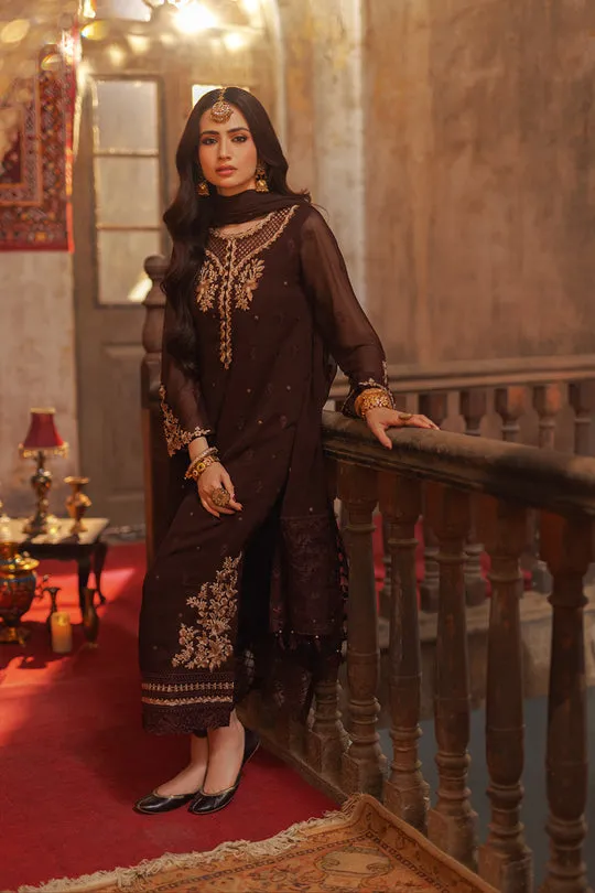 Walnut Brown Embroidered Pakistani Salwar Kameez Dupatta Suit