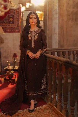 Walnut Brown Embroidered Pakistani Salwar Kameez Dupatta Suit