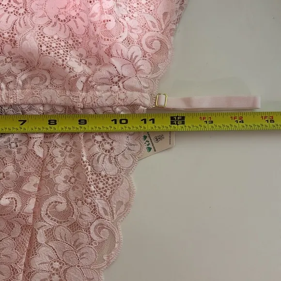 We Are HAH x Free People Cut To The Chase Bodysuit Naked Truth Blush Lace XL