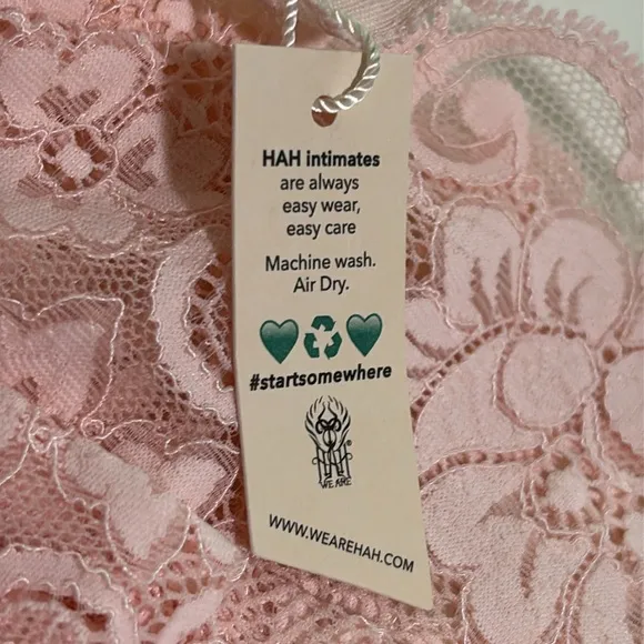 We Are HAH x Free People Cut To The Chase Bodysuit Naked Truth Blush Lace XL