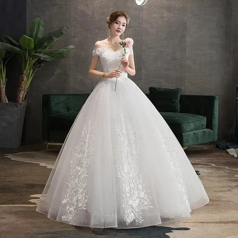 Wedding Dress V-neck Ball Gown Princess Vintage Wedding Dress