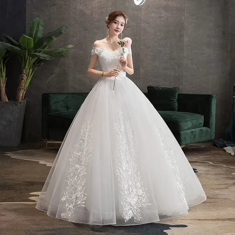 Wedding Dress V-neck Ball Gown Princess Vintage Wedding Dress