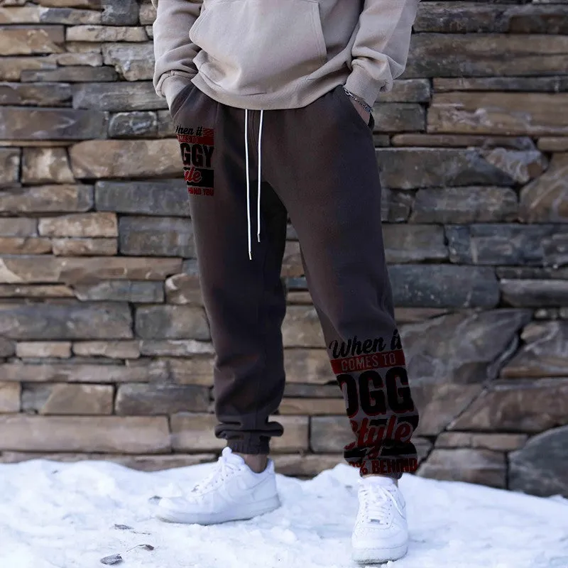 WHEN IT COMES TO DOGGY STYLE Modern Style GRAPHIC PRINT JOGGERS
