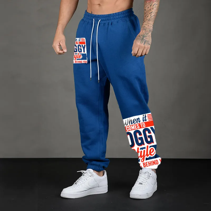 WHEN IT COMES TO DOGGY STYLE Modern Style GRAPHIC PRINT JOGGERS