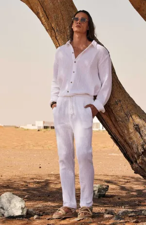 White Co-ord Set | Cotton Linen Blend
