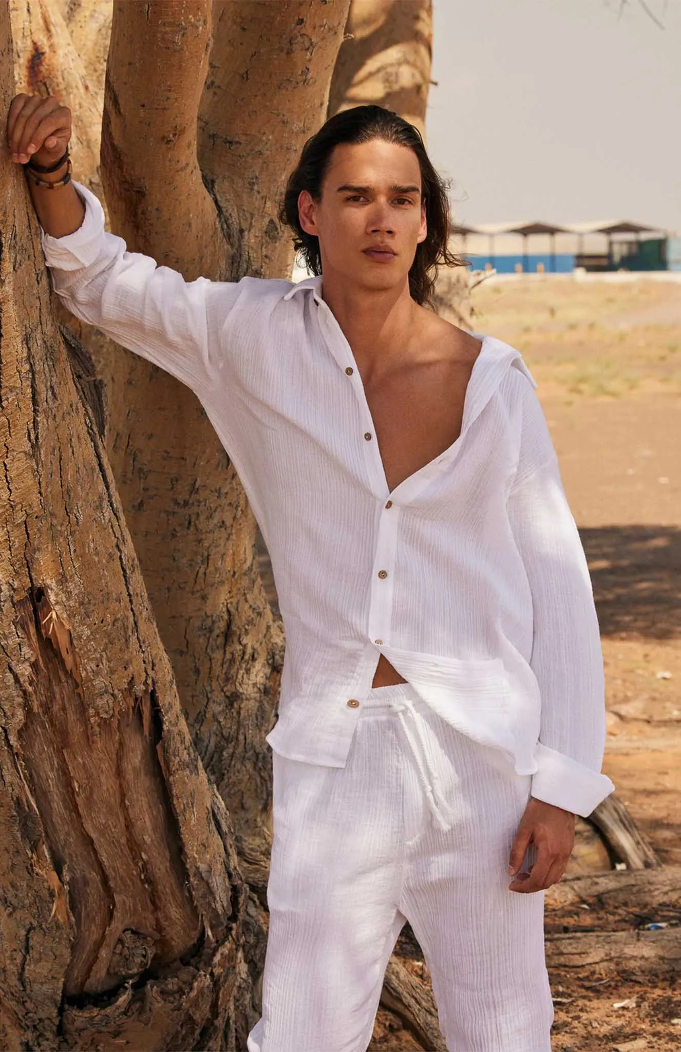 White Co-ord Set | Cotton Linen Blend