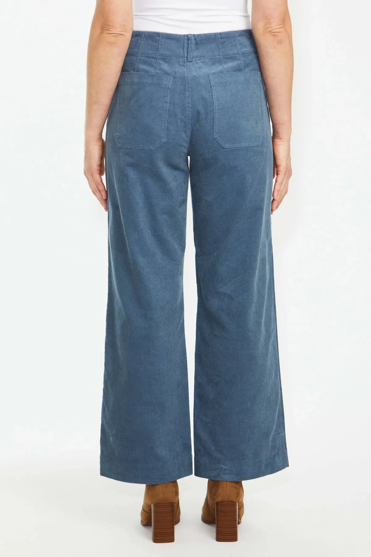 Wide Leg Cord Pants - Denim