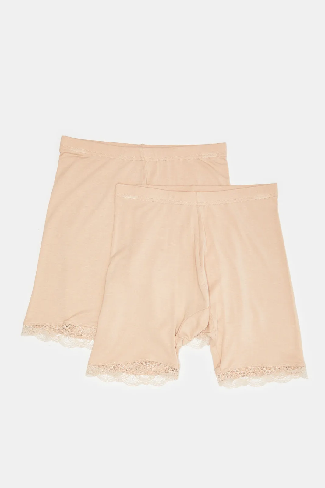 Women Beige Comfort Short Set (2 Piece)