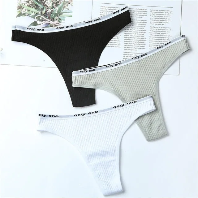 Women's Cotton G-String Thong Panties String Underwear Women Briefs Sexy Lingerie Pants Intimate Ladies Letter pink