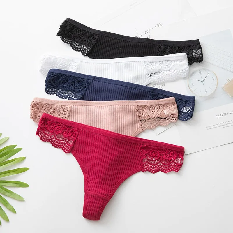 Women's Cotton G-String Thong Panties String Underwear Women Briefs Sexy Lingerie Pants Intimate Ladies Letter pink