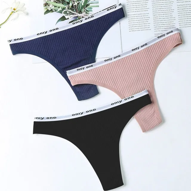 Women's Cotton G-String Thong Panties String Underwear Women Briefs Sexy Lingerie Pants Intimate Ladies Letter pink