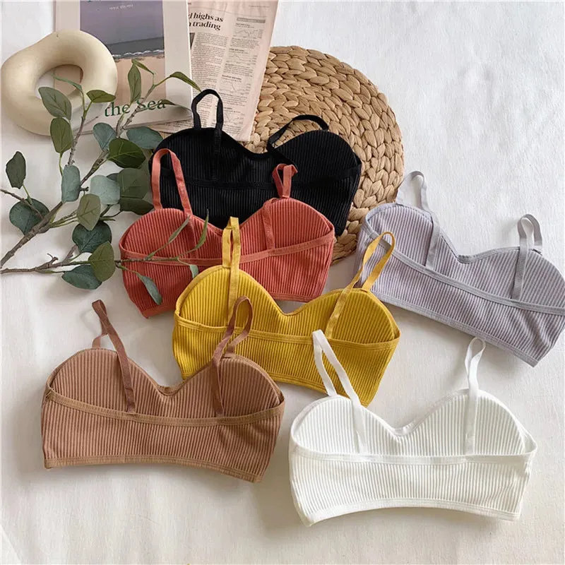Women's Cotton Tube Top Bra - Comfortable, Wirefree Bralette for Students and Sexy Lingerie