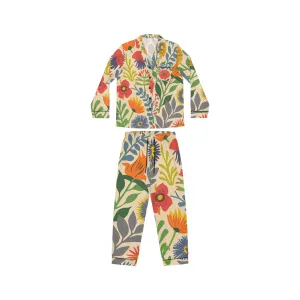 Women's Satin Pajamas - Coastal Flowers