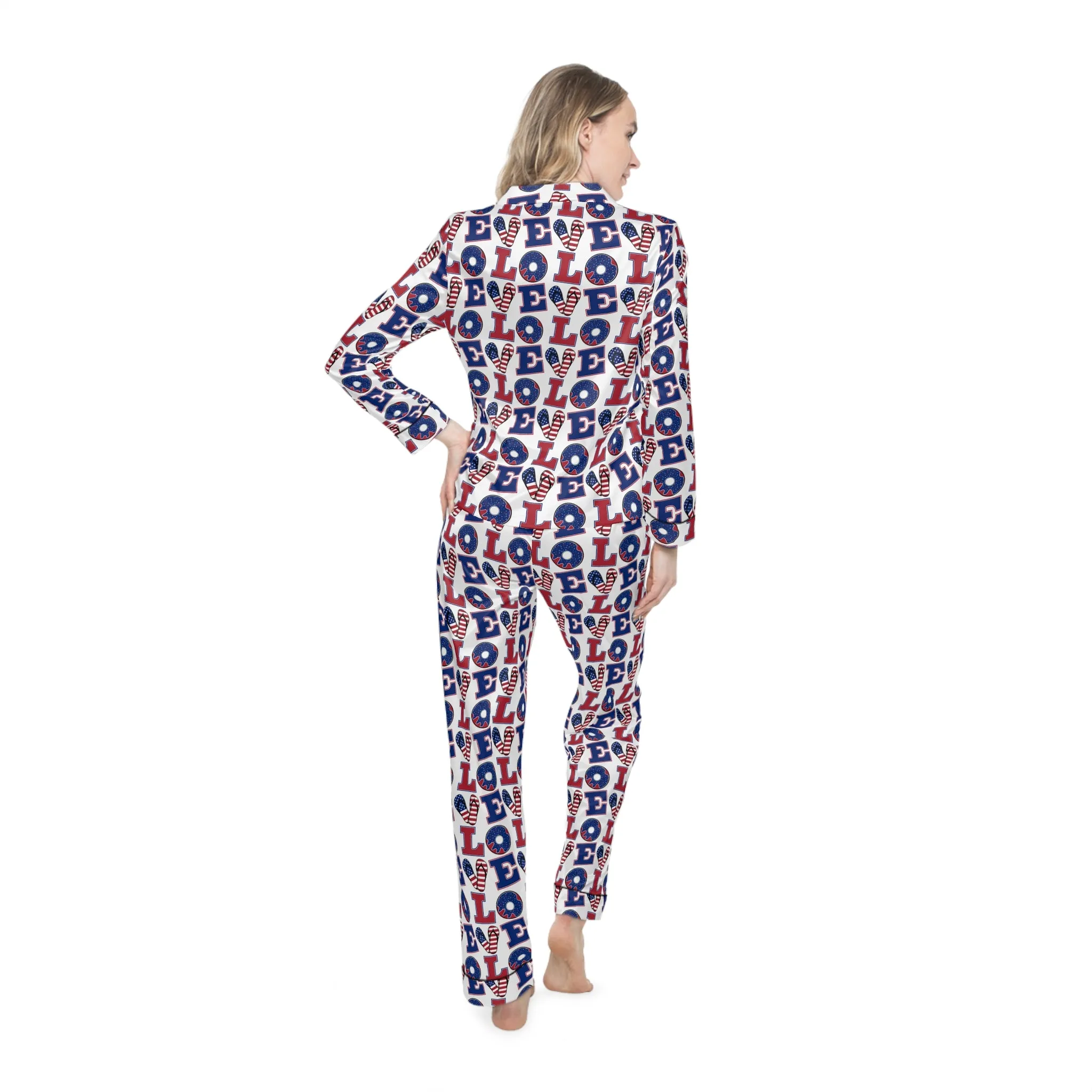 Women's Satin Pajamas - Cozy and Playful 'LOL' Design