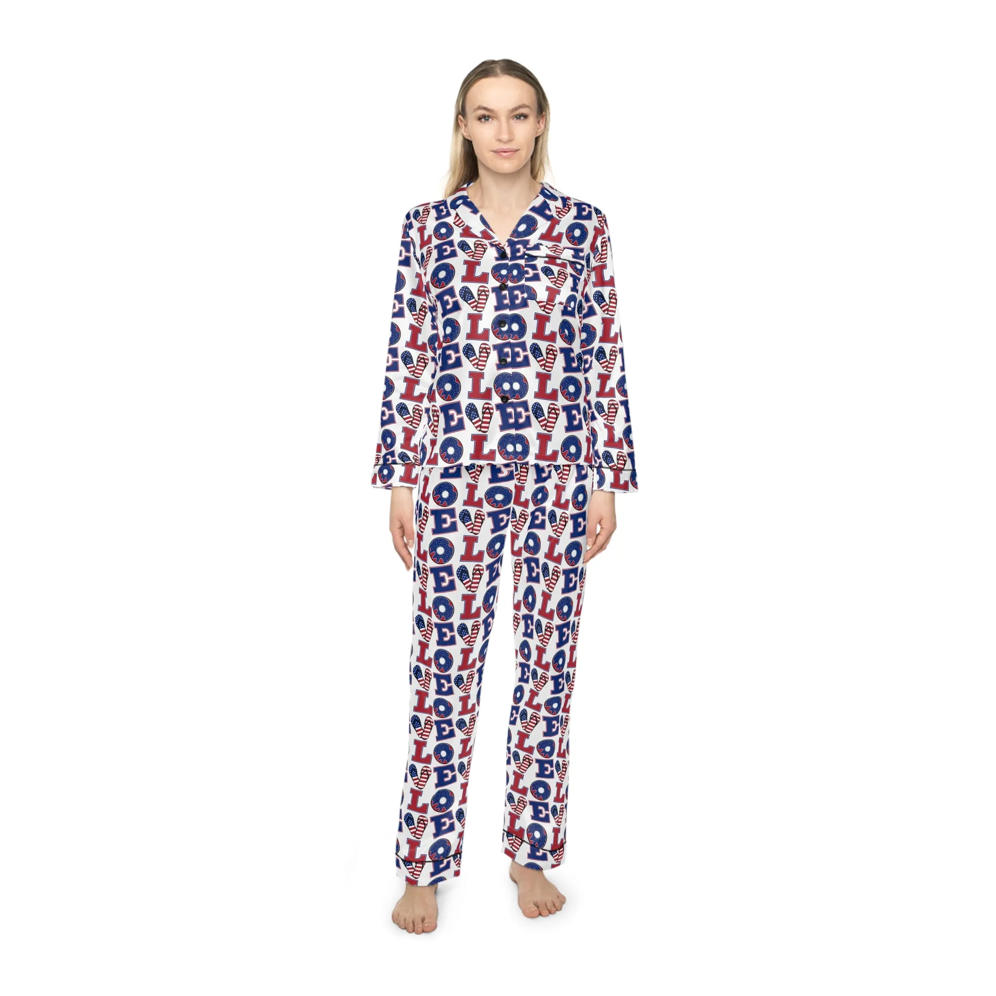 Women's Satin Pajamas - Cozy and Playful 'LOL' Design