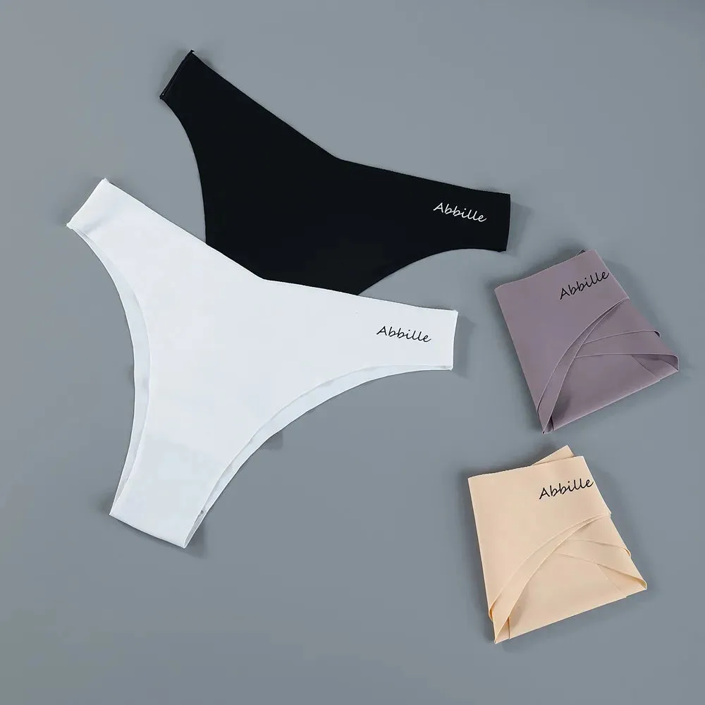 Women's Seamless Lingerie Set - Low-Rise Thongs and Bikini Briefs