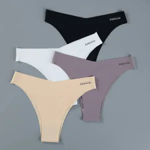 Women's Seamless Lingerie Set - Low-Rise Thongs and Bikini Briefs
