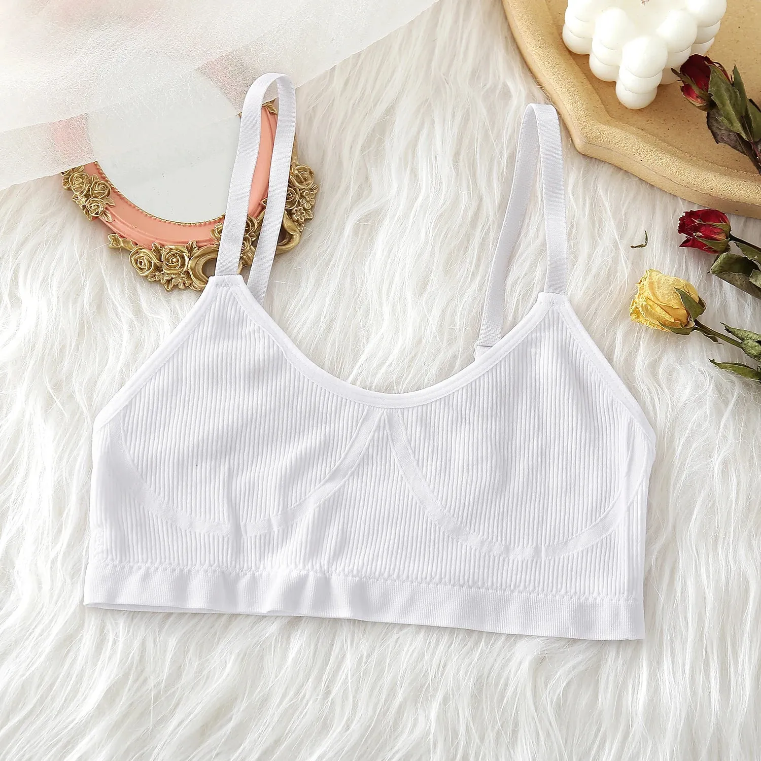Women's Seamless Wireless Bra - Solid Color Fitness Active Bra
